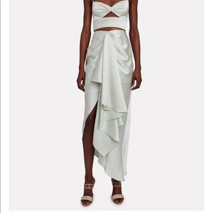Significant Other High Low Draped Skirt Mint Green